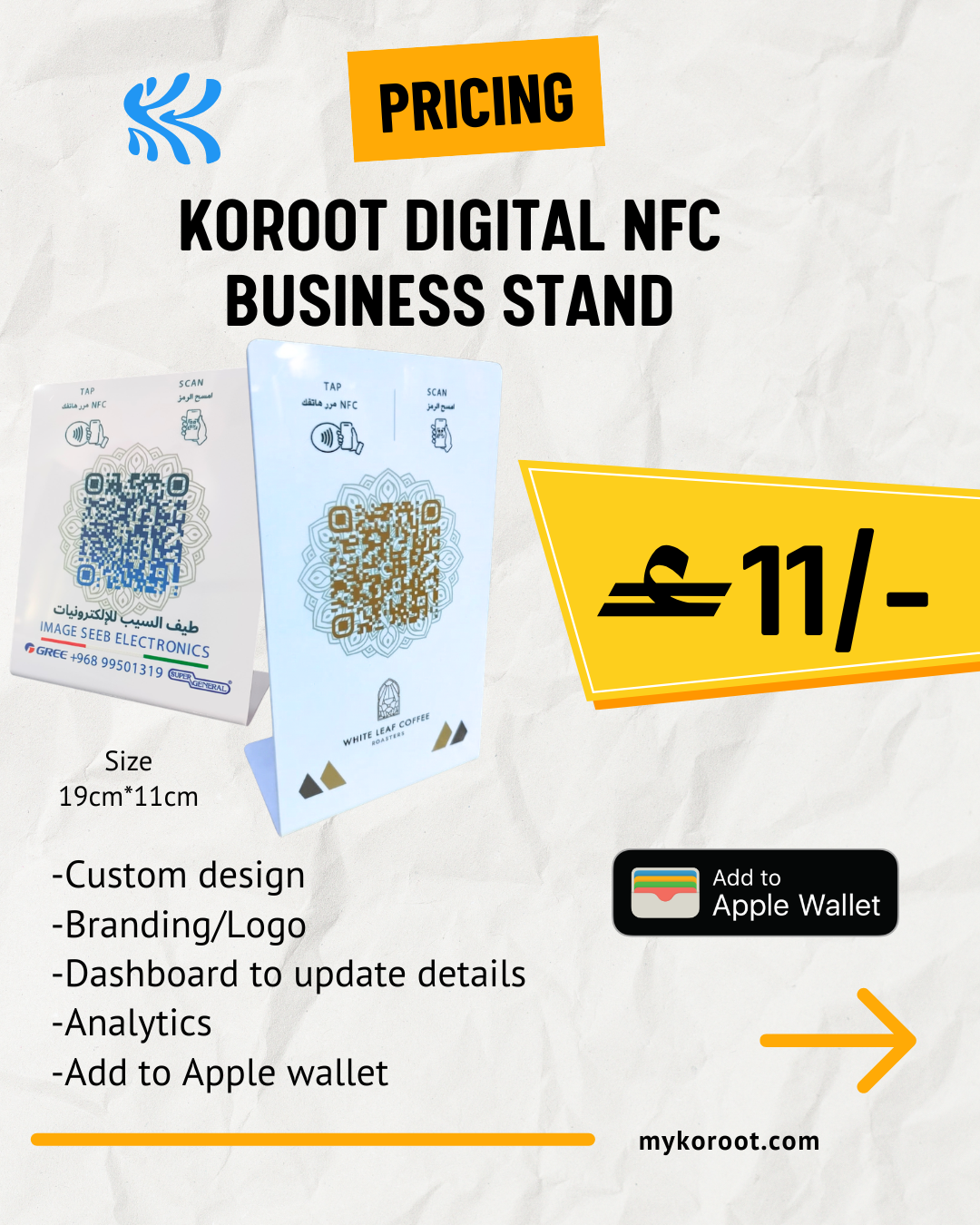 Koroot Digital NFC Business Stand